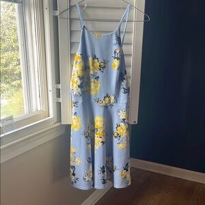 Floral Blue and Yellow Women's Dress